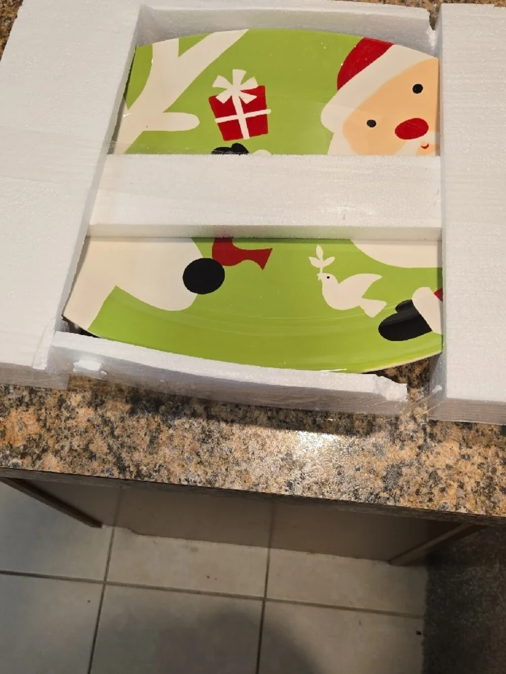 Cracker Barrel Festive Santa & Reindeer Holiday Platter